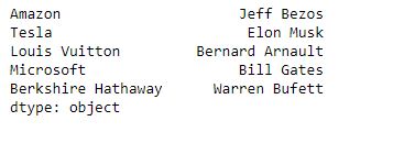 Series with defined index