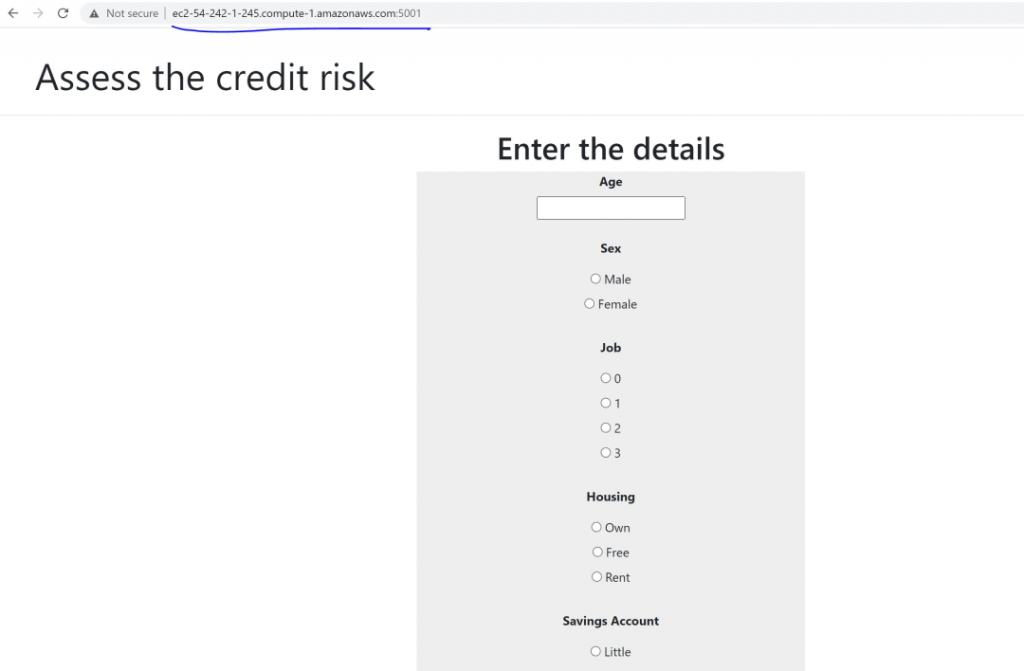 Flask ML app hosted on AWS EC2 Instance